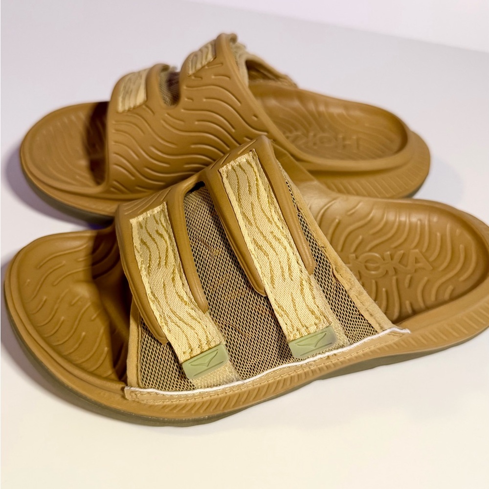 Hoka Sandals in Brown and Cream